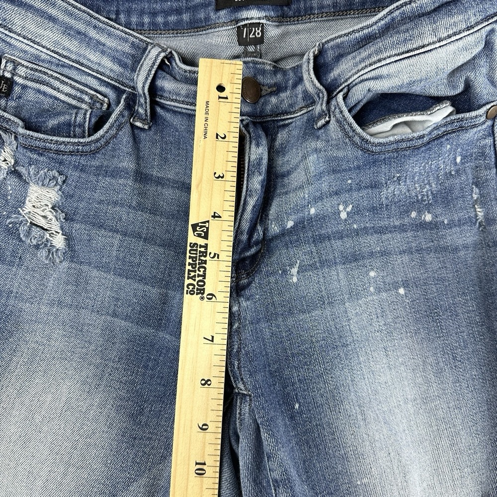 Judy Blue Jeans Womens 7/28 Boyfriend Fit Distressed Ripped Stretch JB82169LT - Picture 4 of 12